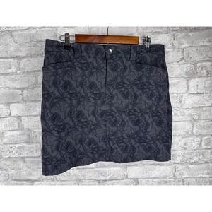 Eddie Bauer‎ Travex Skort Size 8 Gray Black Floral Pockets Outdoor Hiking Golf